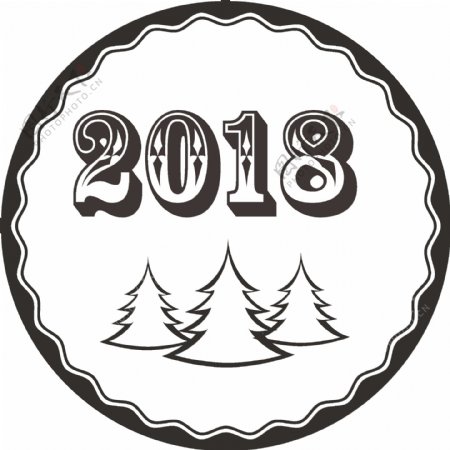2018圣诞圆形装饰图案PNG