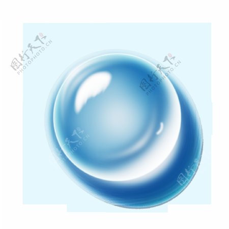 蓝色水球透明素材