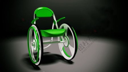 绿色轮椅工业产品设计