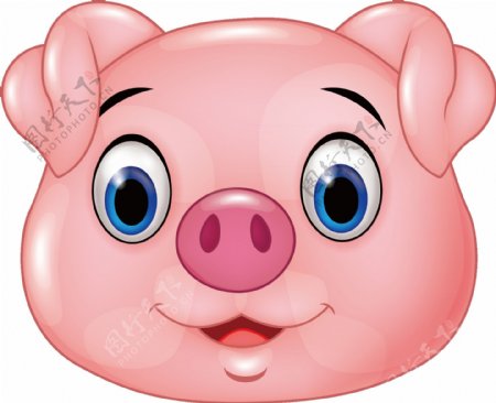 卡通粉色可爱小猪png元素