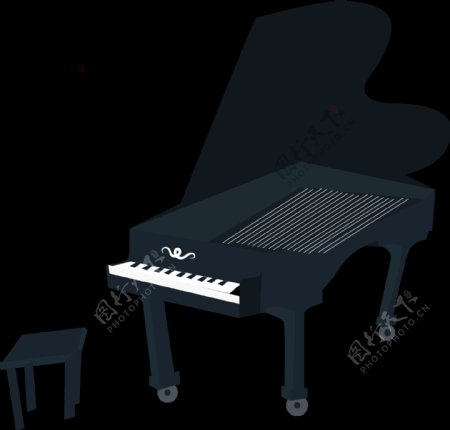 卡通钢琴儿童弹钢琴PNG透明背景