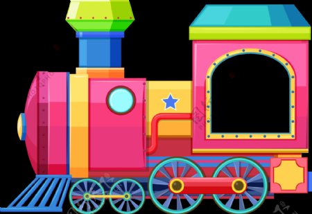 彩色卡通小火车装饰元素