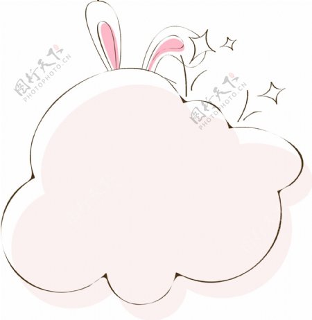 卡通粉色小兔子png元素