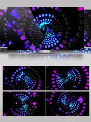 紫光动感方块动态视频素材