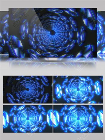 蓝色气泡隧道高清视频素材