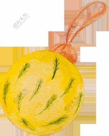 手绘黄色圆球透明小球素材