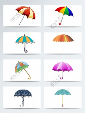 二十四节气雨水相关PNG素材卡通撑开雨伞