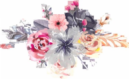 手绘优雅的花卉PNG透明素材