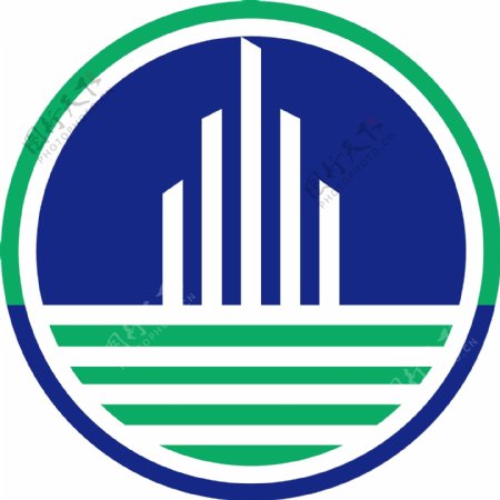 圆形条状建筑图案logo