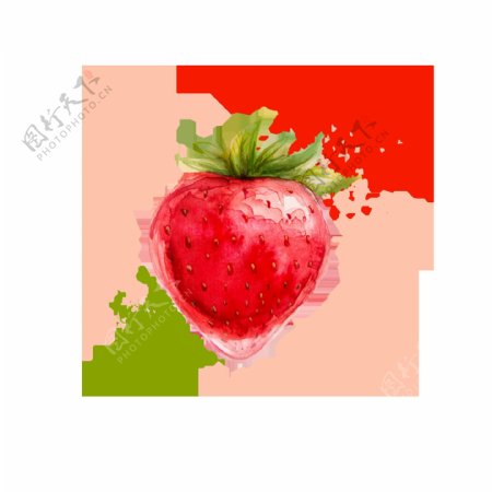 新鲜水果草莓元素