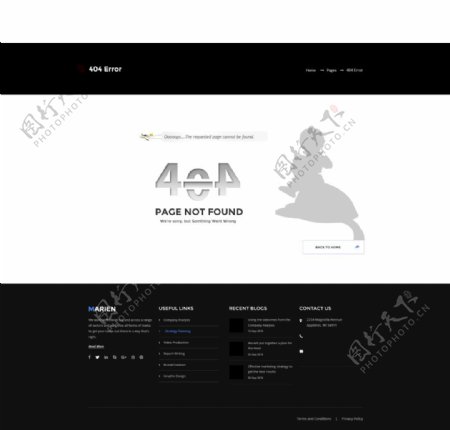 丢失界面404网页界面PSD模板