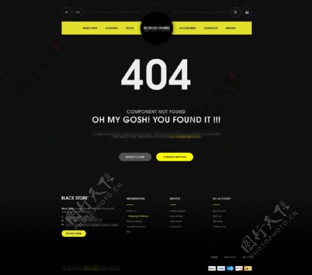 企业电商商城购物网站模板之404错误界面