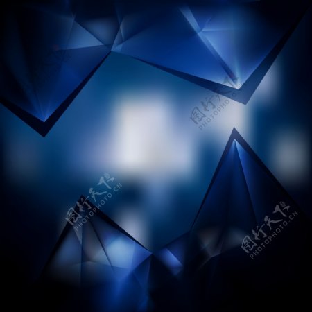 抽象黑几何三角形海报背景