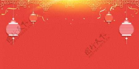 红色喜庆狗年新春海报背景设计