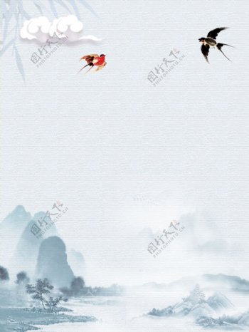 中国风小年海报背景设计