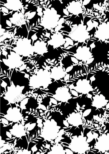 典雅黑白花朵广告背景