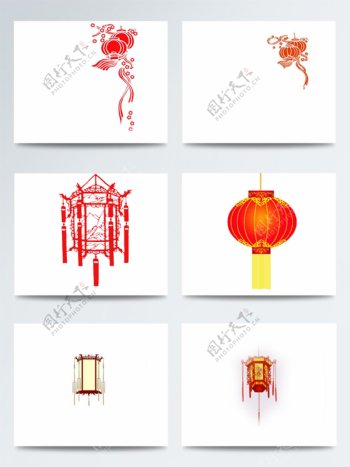 中国元素红色花灯