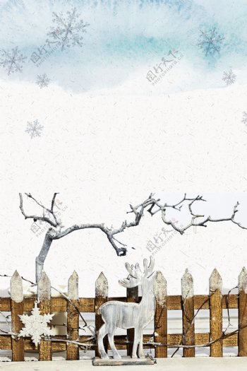 冬季雪花背景海报设计