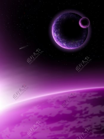 矢量紫色星空宇宙背景
