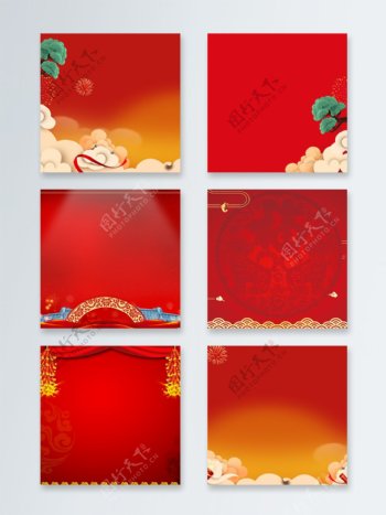 红色新年喜庆主图背景