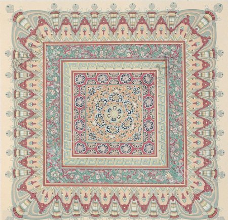 方形欧式花纹地毯贴图