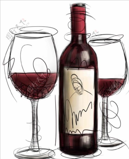 红葡萄酒特写葡萄酒红葡萄