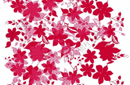 清新热烈红色花朵壁纸图案