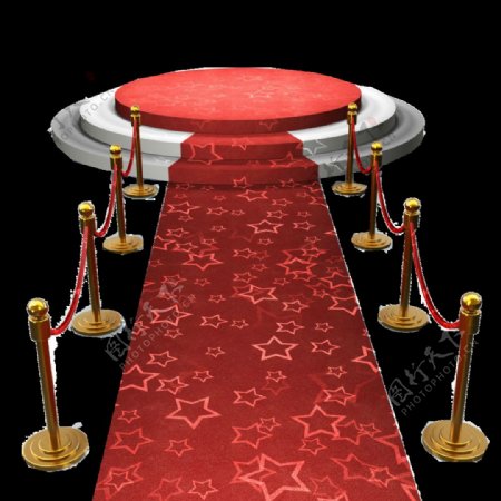 红色红毯舞台png元素