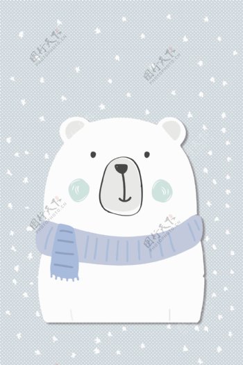 可爱大白熊卡通动物