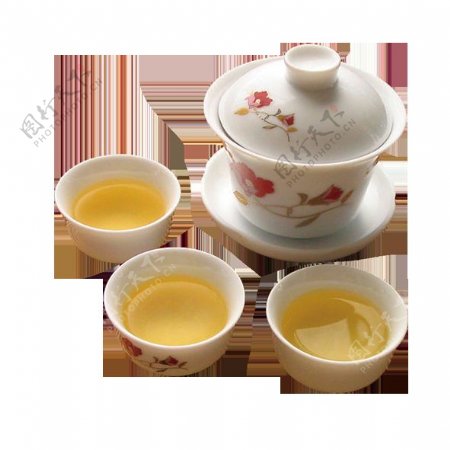 清新粉色花纹茶具产品实物