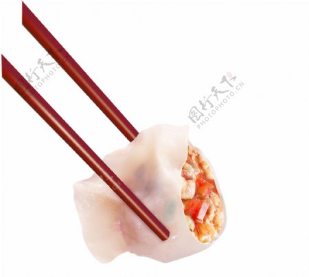 红色筷子饺子元素