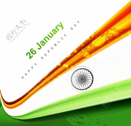 印度油渍三色旗背景