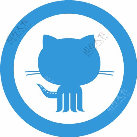 卡通蓝色猫咪png元素