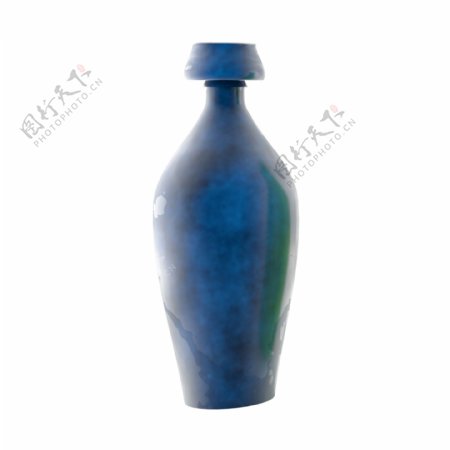 个性花纹艺术装饰瓶子生活用品蓝色摆件元素