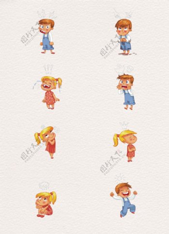 8组彩绘儿童表情设计