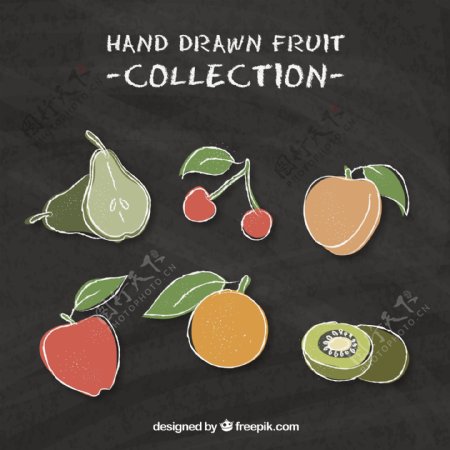 6款手绘水果矢量素材