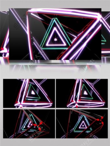 紫色激光三角动态视频素材