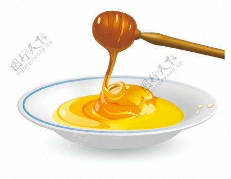 卡通勺子蜂蜜元素