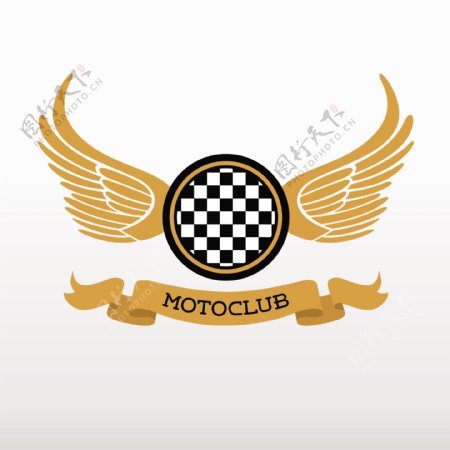 金色的motoclub标志logo模板