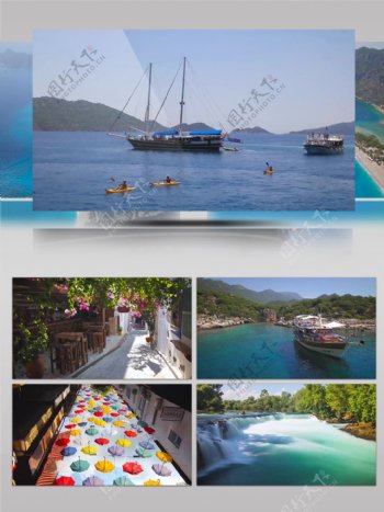 4k浪漫的土耳其旅游景观海边度假航拍
