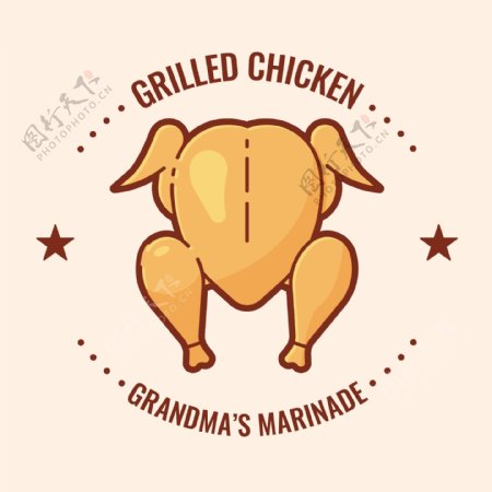 烤鸡标志logo模板