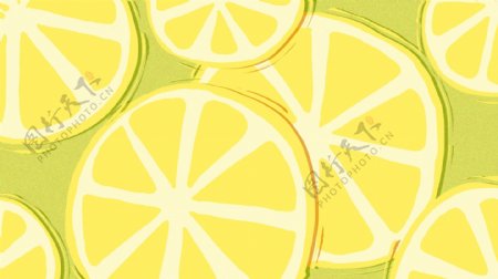 清新水果柠檬无缝背景设计