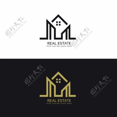 房地产商标几何形状logo模板