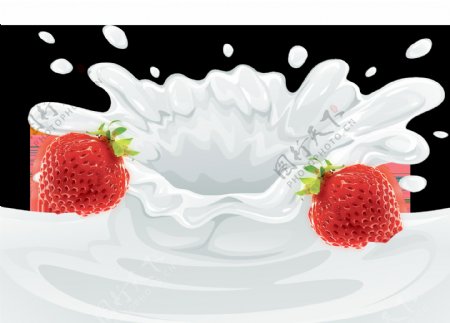 美味营养的草莓与牛奶