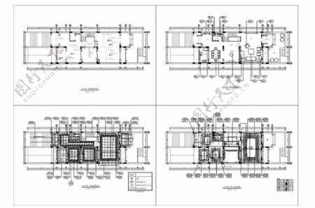CAD联排别墅户型施工图