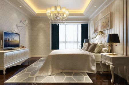 欧式风格豪华温馨卧室效果图