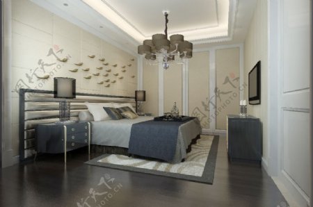 现代卧室空间效果图模型