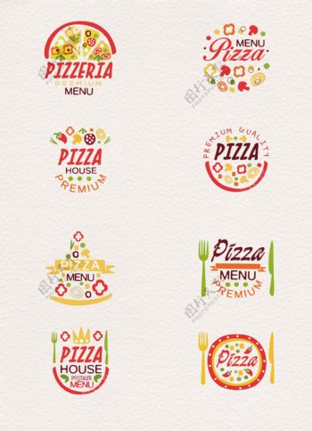 彩色披萨标志设计矢量素材
