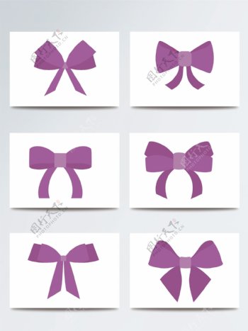 紫色丝带蝴蝶结装饰