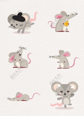 灰色可爱设计老鼠